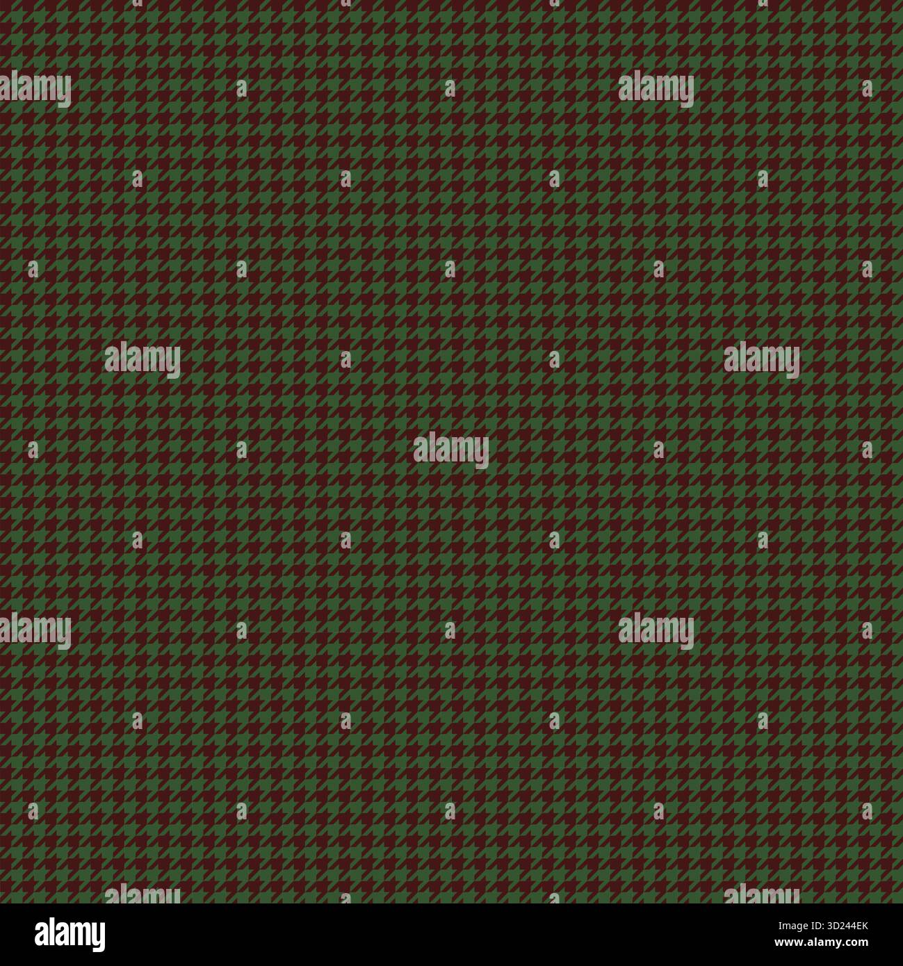 Green Brown Autumn Houndstooth Fabric Stock Vector