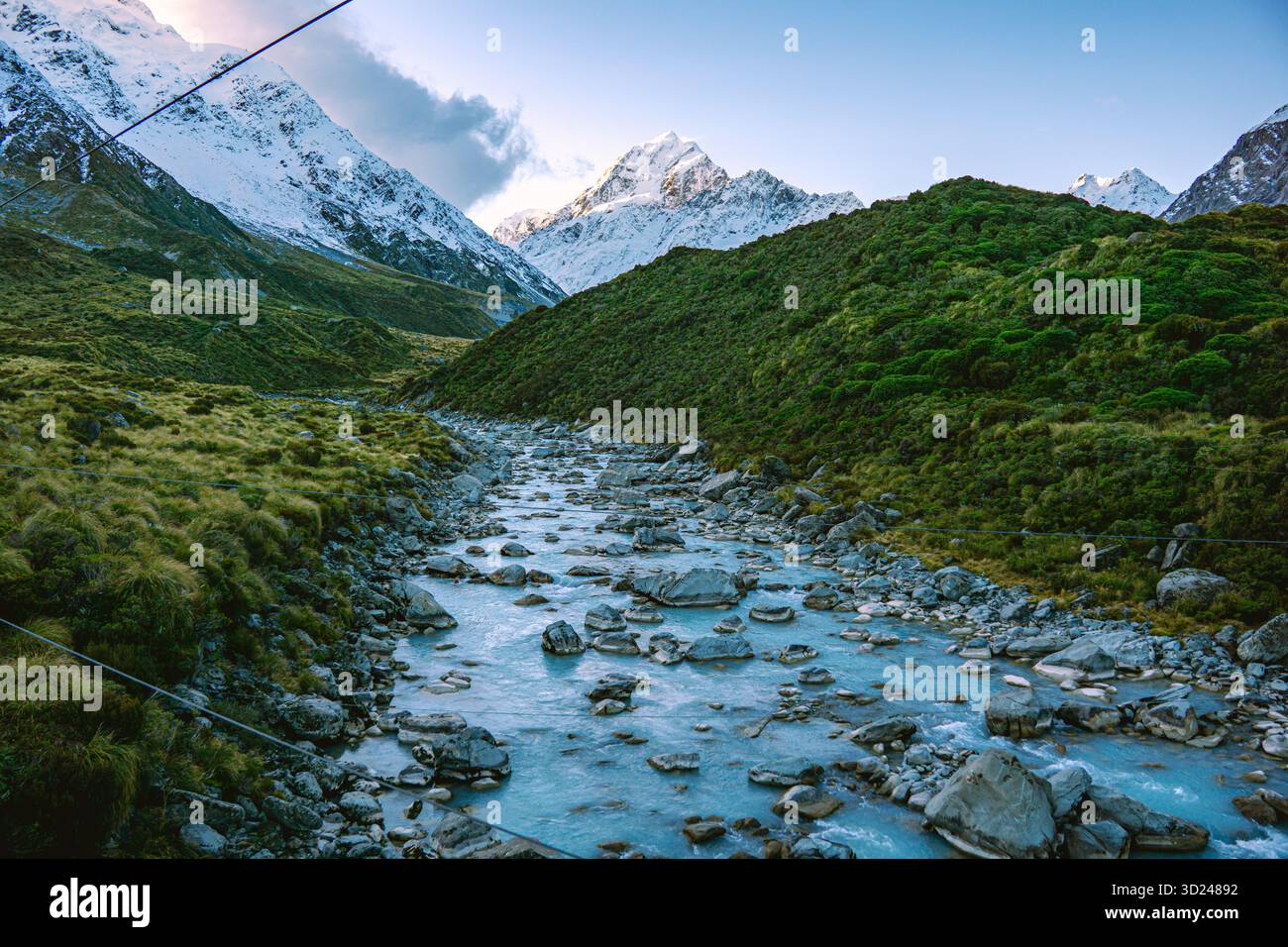 Clear glacial stream winds hi-res stock photography and images - Alamy
