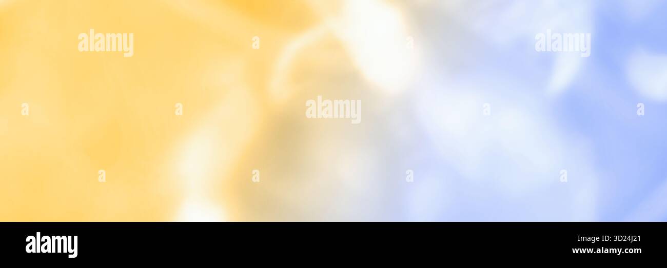 Abstract blurred background with soft yellow and blue gradient light effects Stock Photo