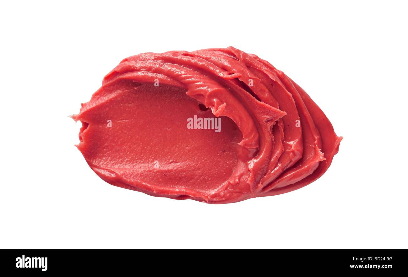 Red lipstick smear on white background beauty cosmetic fashion makeup Stock Photo