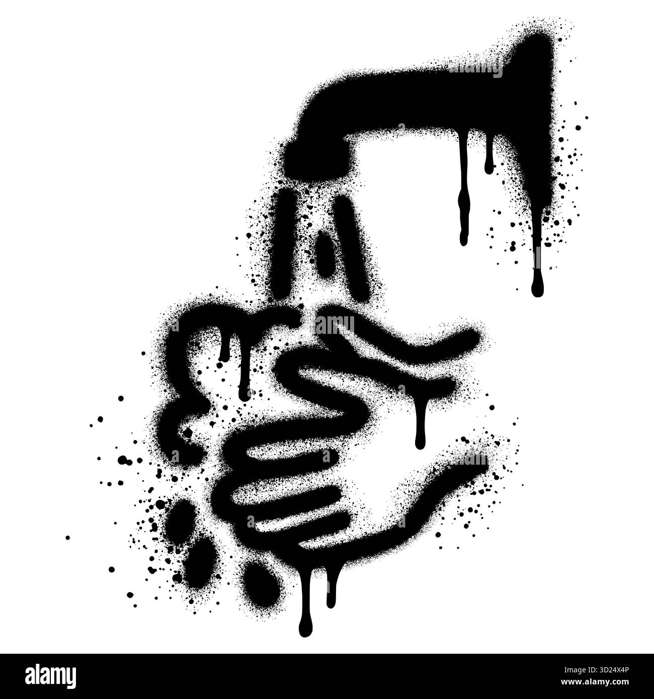 Wash Your Hands Icon in graffiti style with black spray paint for ...