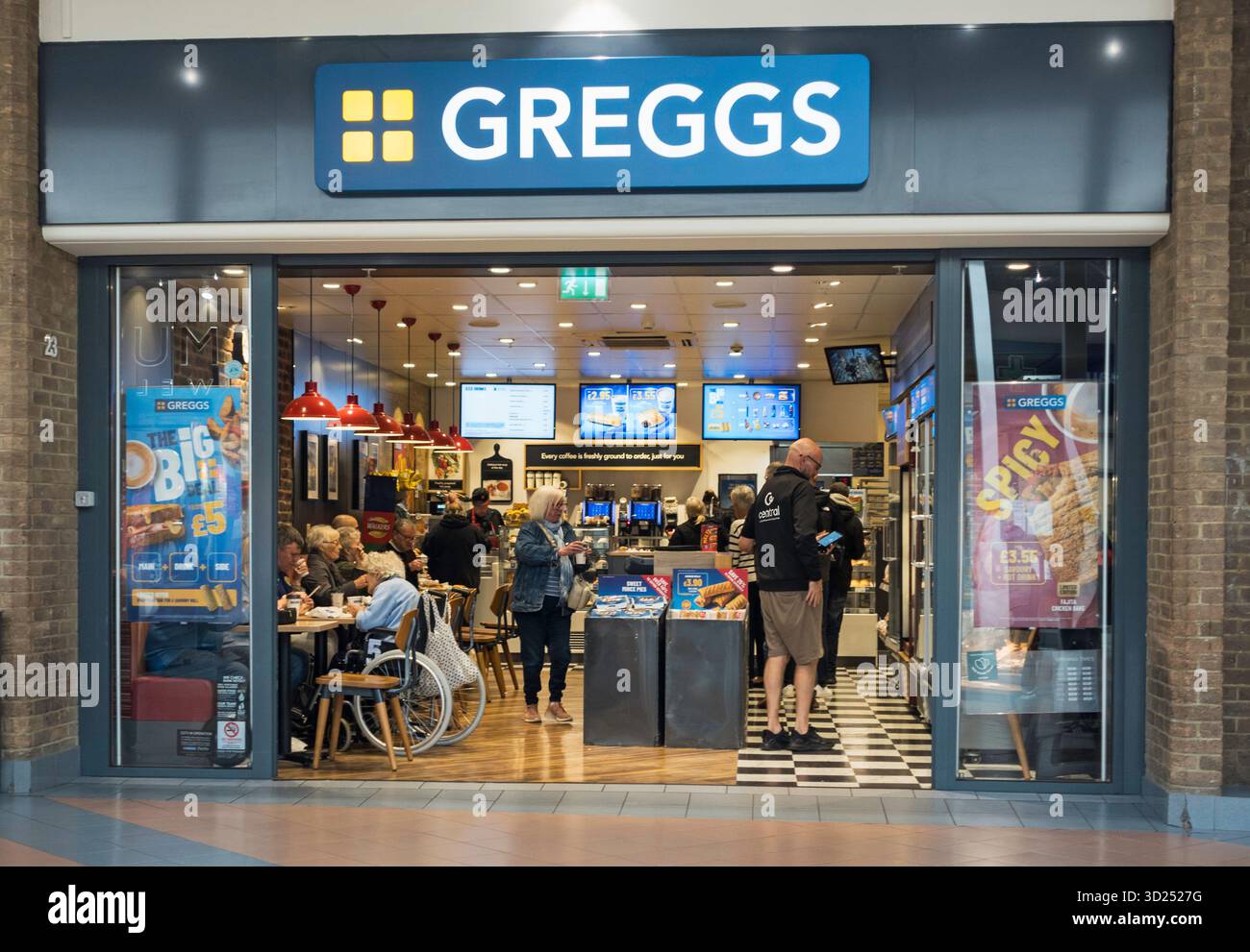 Interior of Greggs fast food outlet, UK. Stock Photo