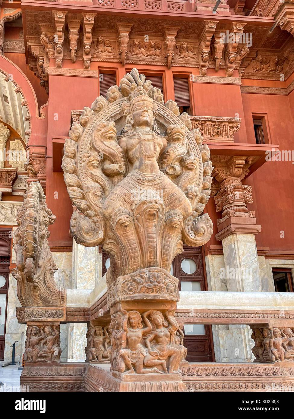Indian style Hindu architecture at the Baron Empain Palace in Heliopolis, Egypt - Smartphone Captured Stock Image