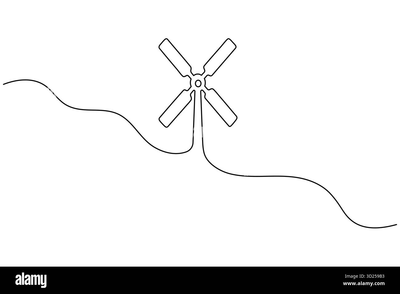 Wind turbine icon continuous one line drawing minimalist style vector ...