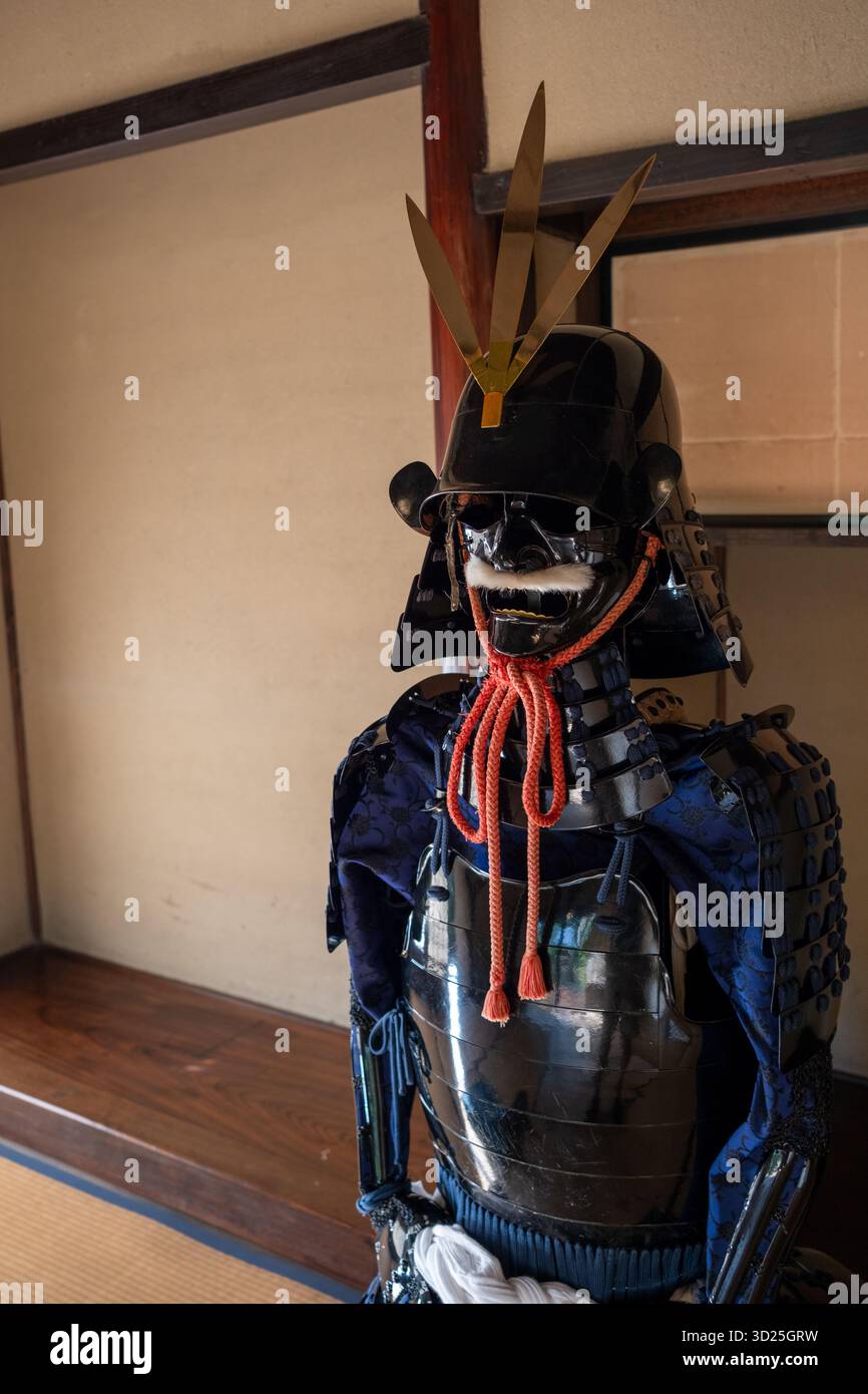 Authentic Samurai armour, inside a preserved historic house in Sakura ...
