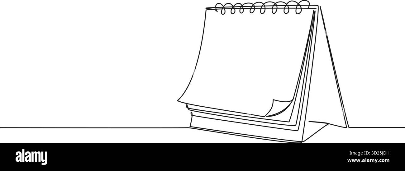 Calander Note Drawing continuous line drawing of desk calendar, flip calendar line art vector ...