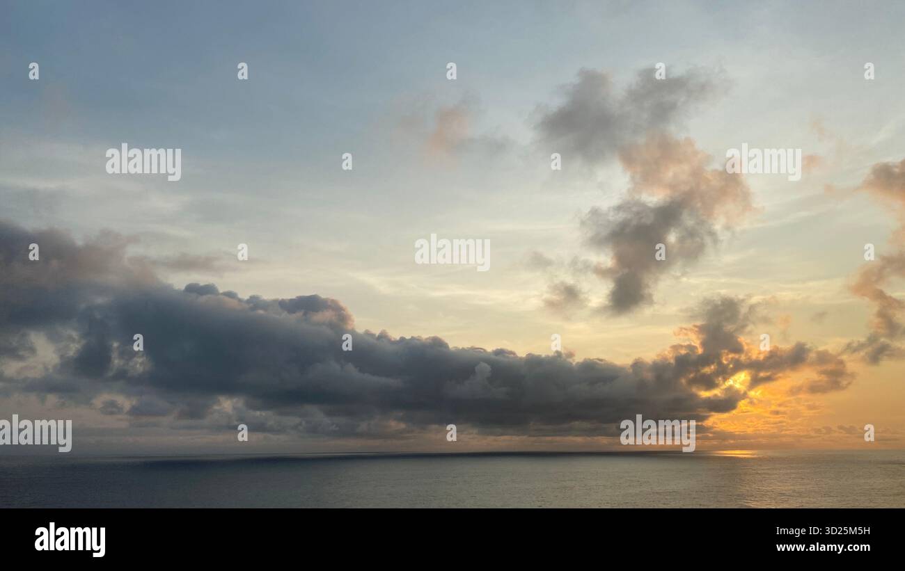 Atlantic Ocean Sunrise with Calm Waters - Smartphone Captured Stock Image