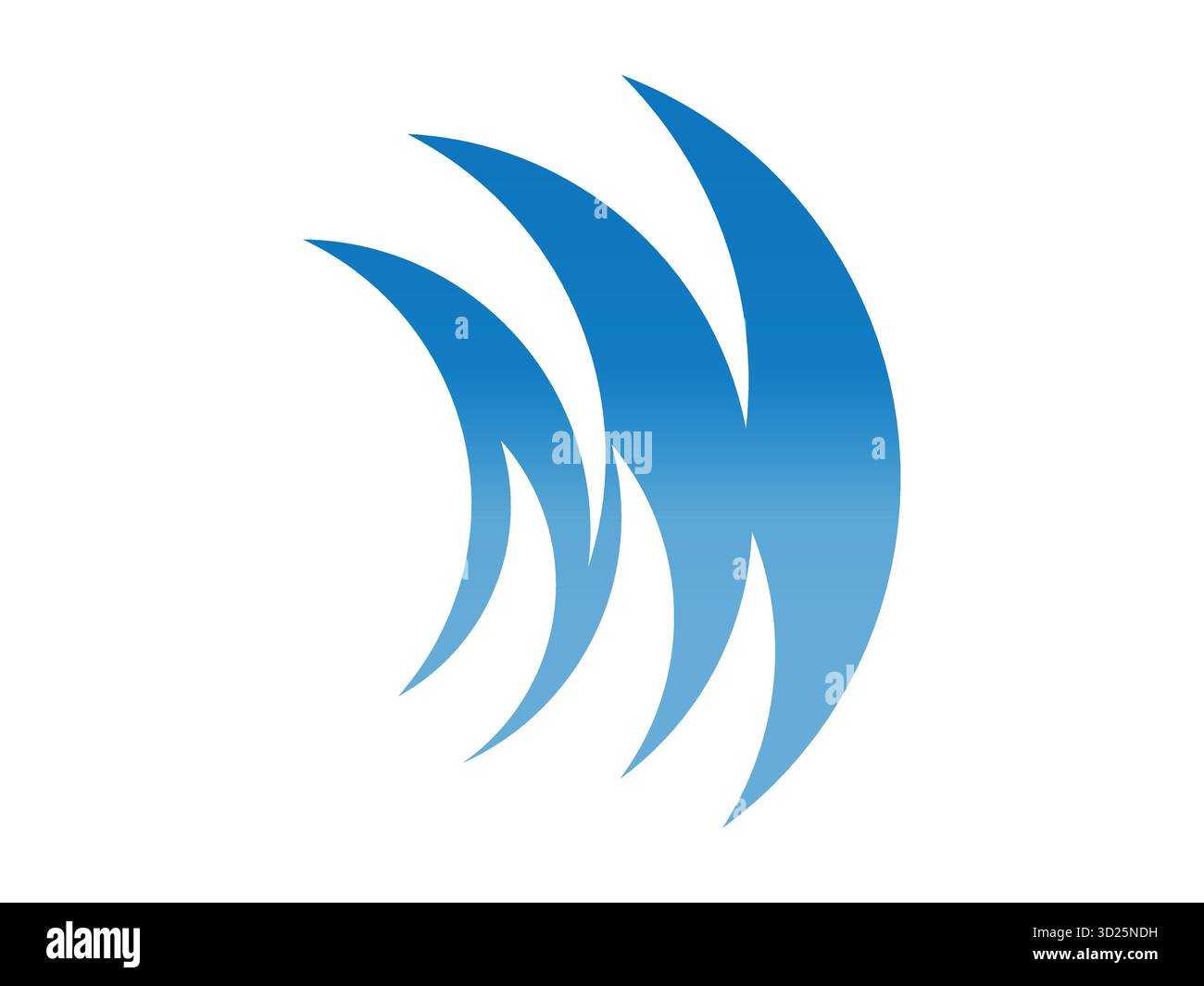 Clean and modern ocean waves icon vector with smooth curves and ...