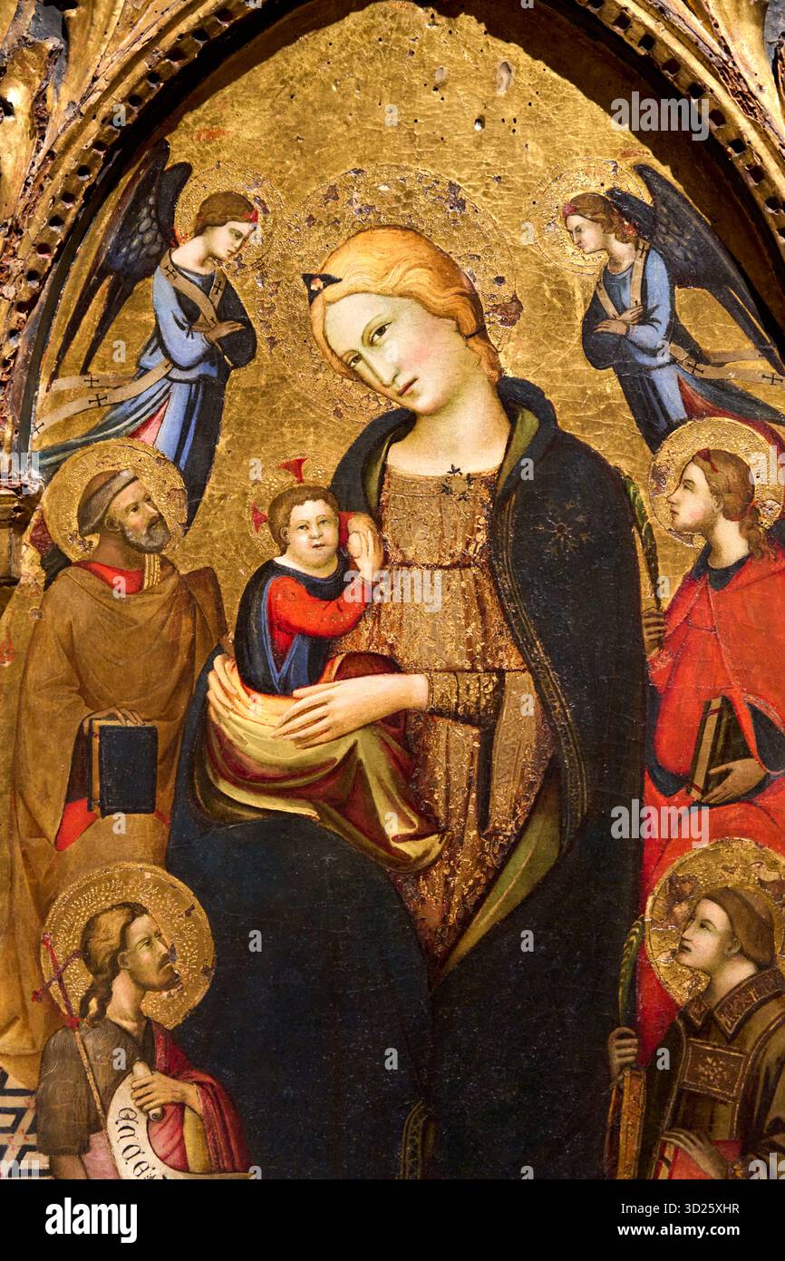 Virgin of Humility between Two Angels and Saints Peter, John the ...