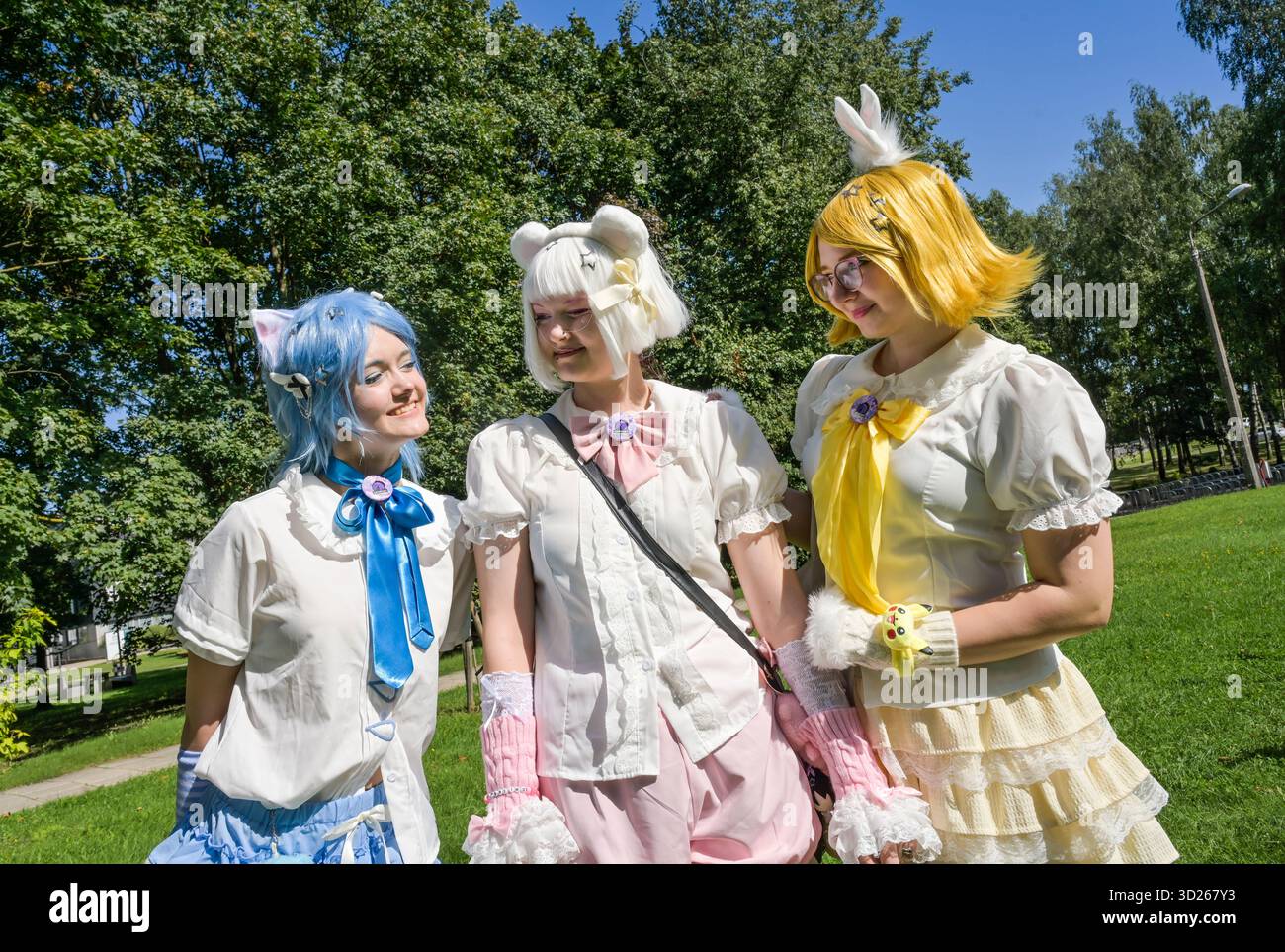 Frau Cosplay-Treffen, Verkleidung, Katzen, Riga, Lettland Stock Photo