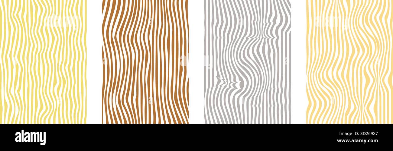 Whacky Line Patterns Set of four colorful vertical psychedelic retro wavy line patterns on ...