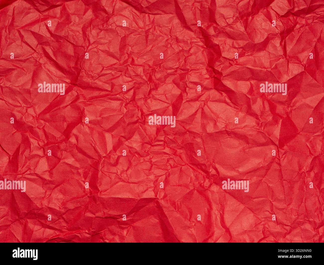 Crumpled and Textured Red Paper Background Stock Photo