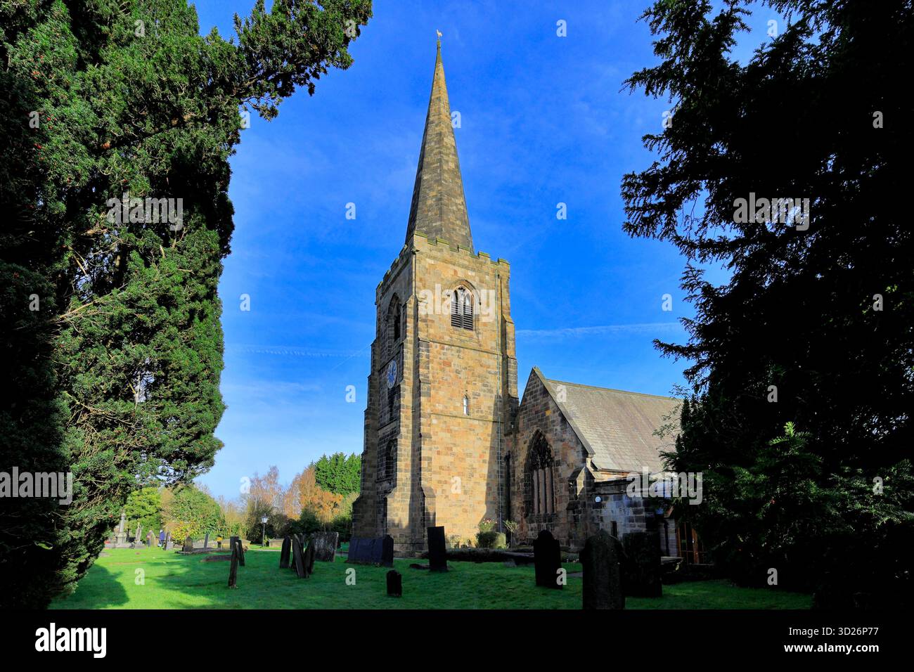 St Alkmunds church, Duffield village, Derbyshire, England, UK Stock ...