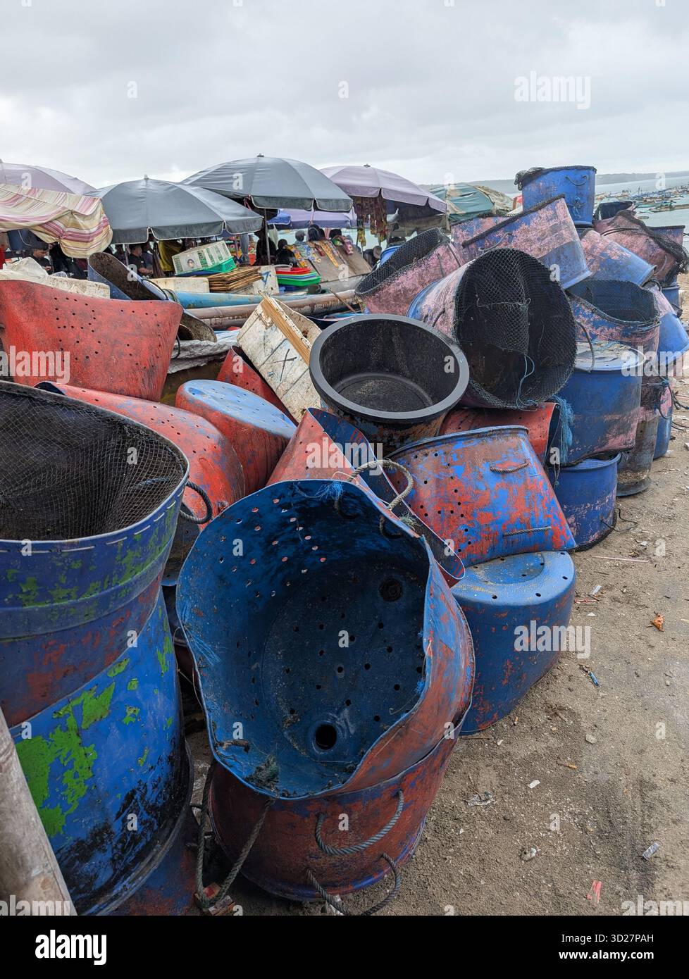 Fish baskets - Smartphone Captured Stock Image