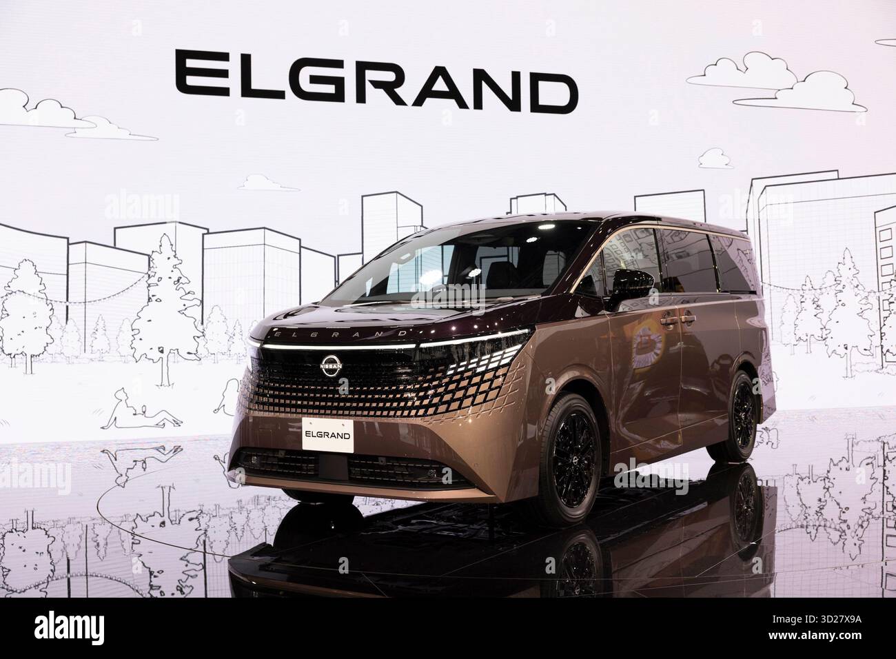 Newly unveiled Nissan Elgrand on display at Japan Mobility Show 2025 ...