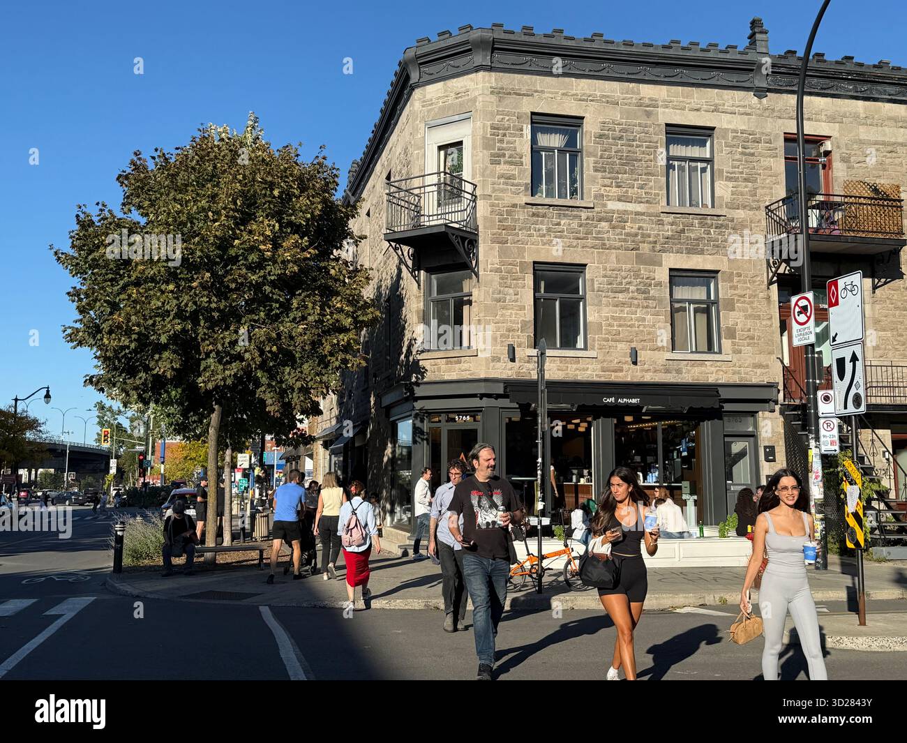 Street scene, Van Horne street, Mile End, Montreal - Smartphone Captured Stock Image