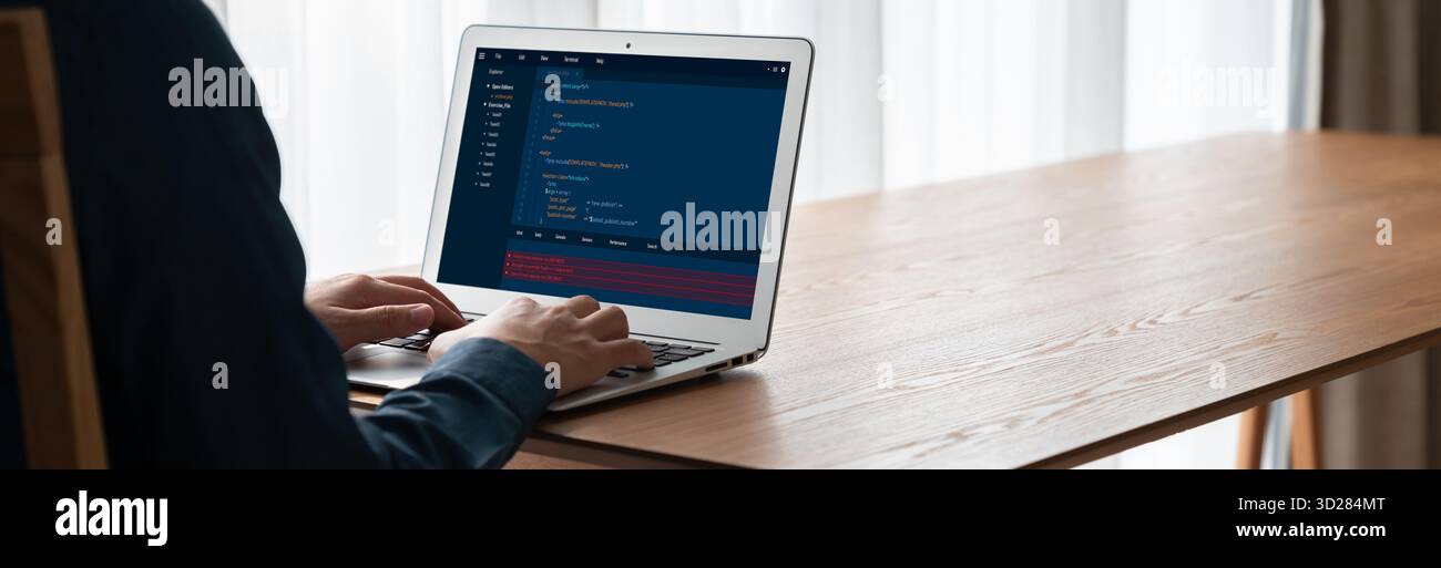 Software development programming on computer screen for modish application and program coding Stock Photo