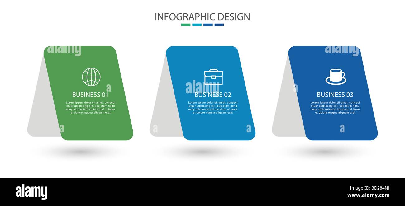3 data infographic business model presentation. Stock Vector