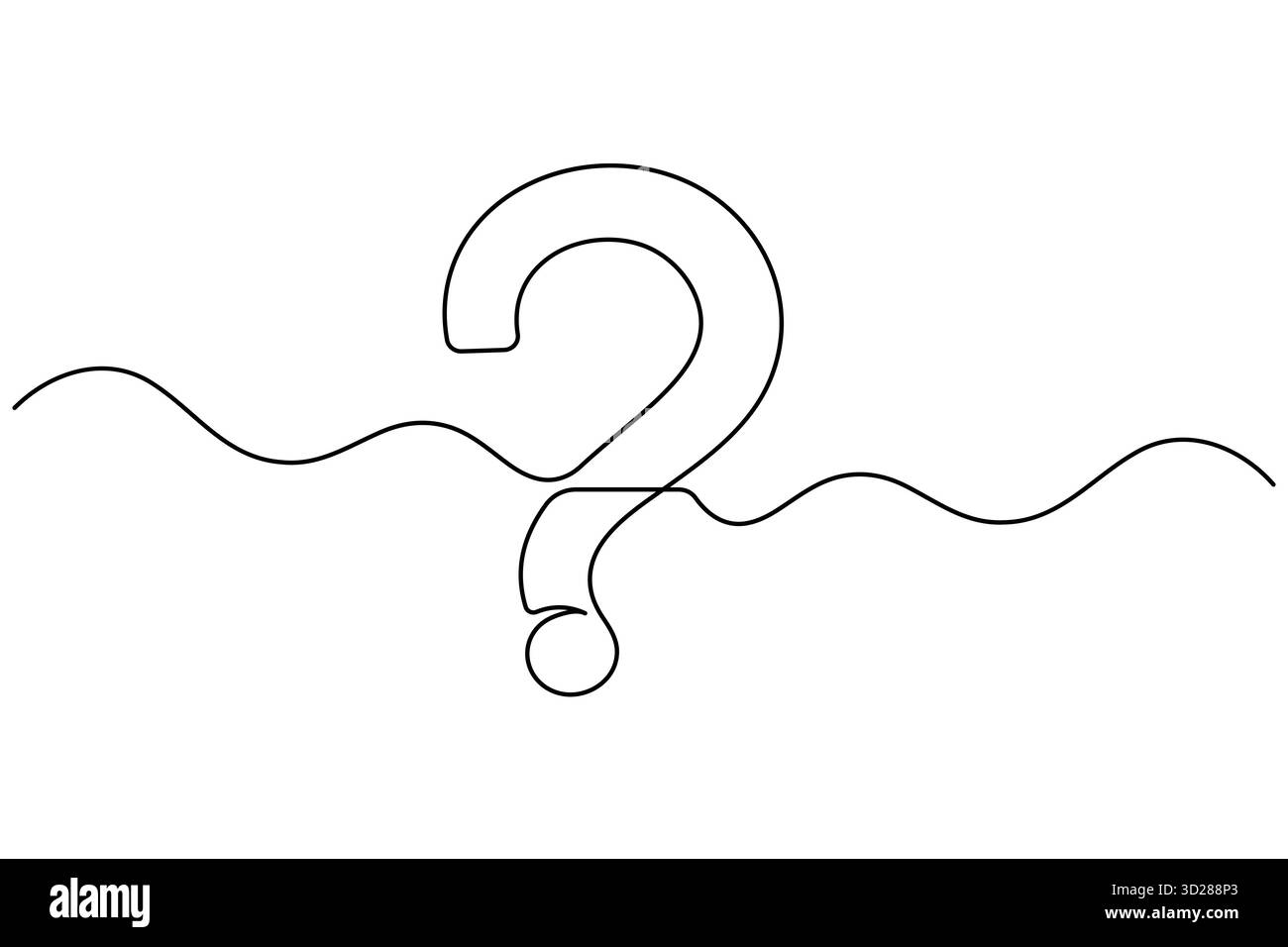 Minimalist Question Mark Single Line Art Illustration Vector Stock ...