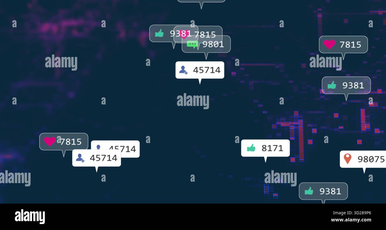 Displaying glitchy pixel grid with floating thumbs-up heart chat ...