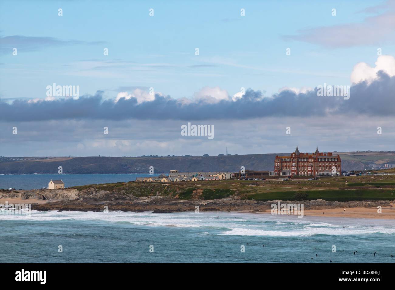 The Headland Hotel overlooking Fistral Beach. Newquay, Cornwall, England, UK Stock Photo
