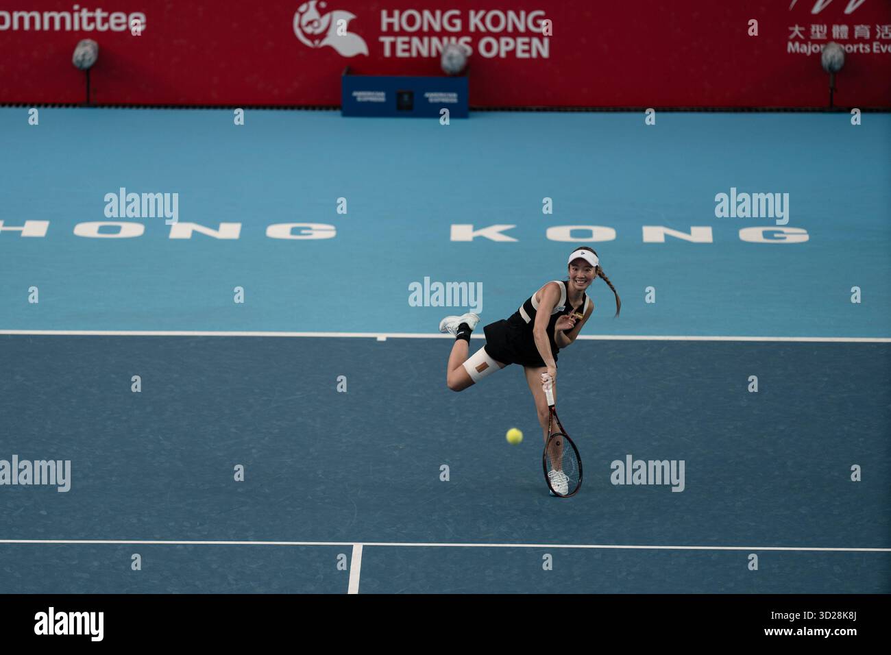 Momoko Kobori of Japan and Peangtarn Plipuech of Thailand play against Kamilla Rakhimova and Aliaksandra Sasnovich of Russiaduring WTA250 Prudential Hong Kong Open 2025 in Victoria Park, Hong Kong Stock Photo