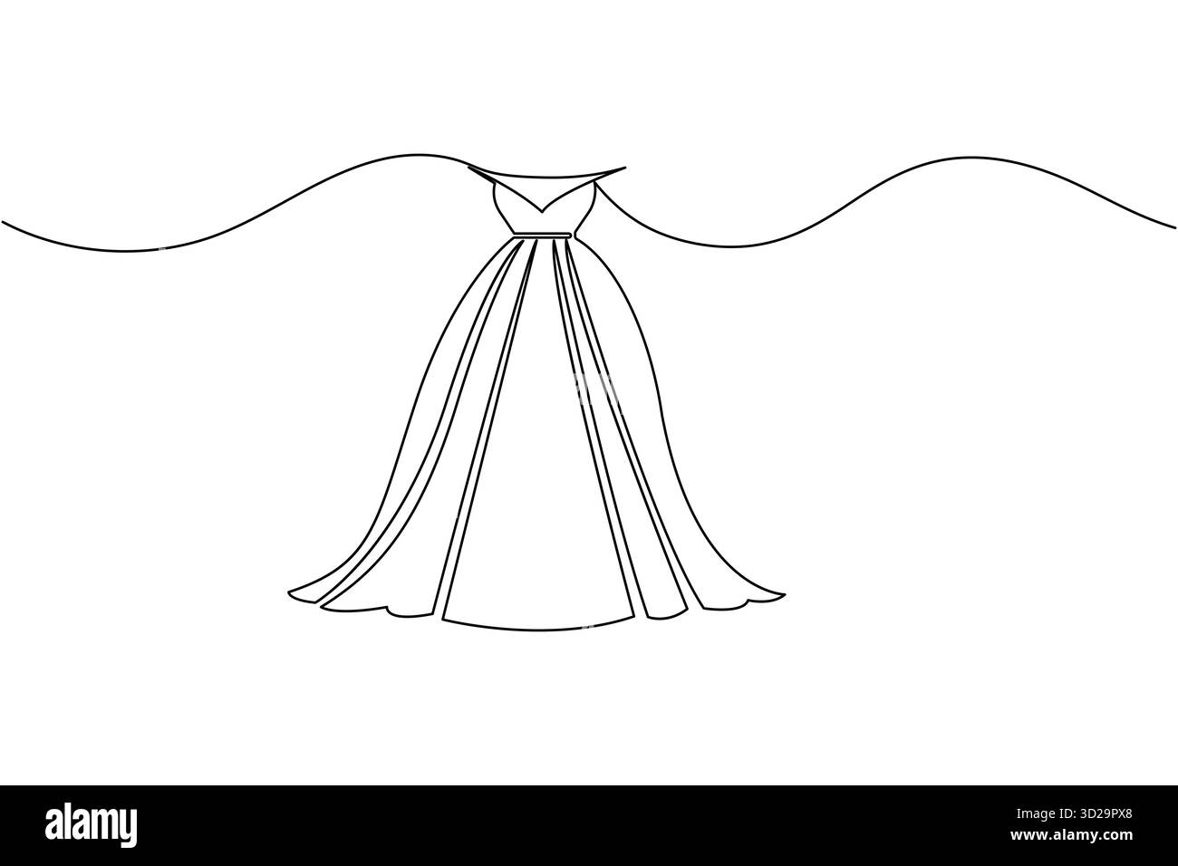 Wedding dress continuous one line art minimalist fashion illustration Stock  Vector Image & Art - Alamy