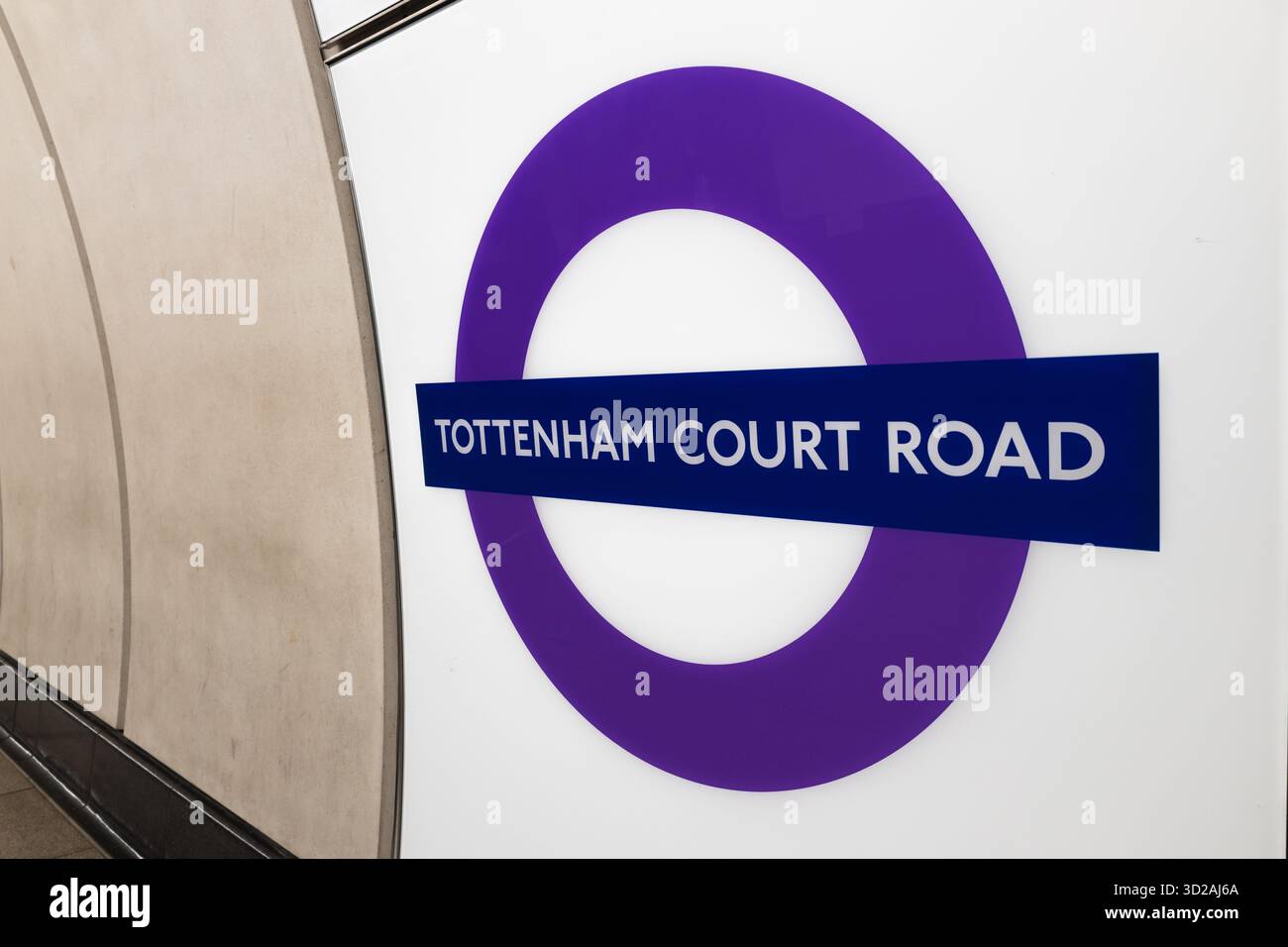 Tottenham Court Road Station Underground sign and roundel. London, UK ...