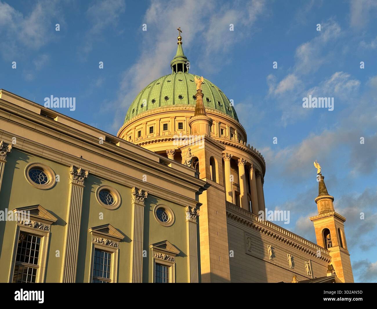Part of the facade of St. Nicholas Church at Old market square, Potsdam, Germany - Smartphone Captured Stock Image