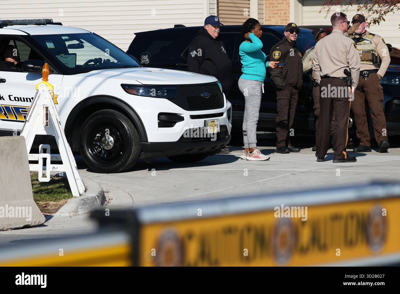Police guard as protesters gather outside an ICE processing facility in ...