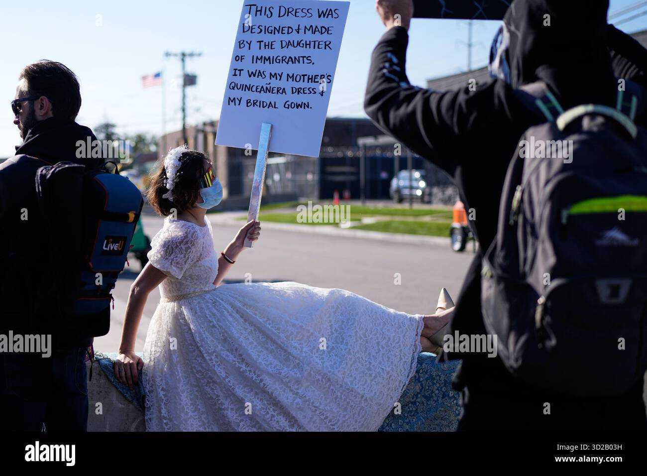 Protesters gather outside an ICE processing facility in the Chicago ...