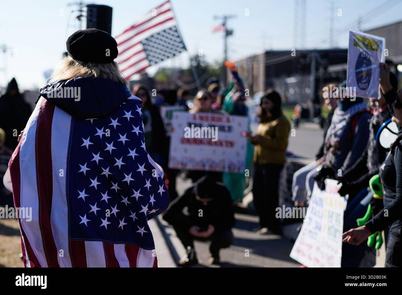 Protesters gather outside an ICE processing facility in the Chicago ...