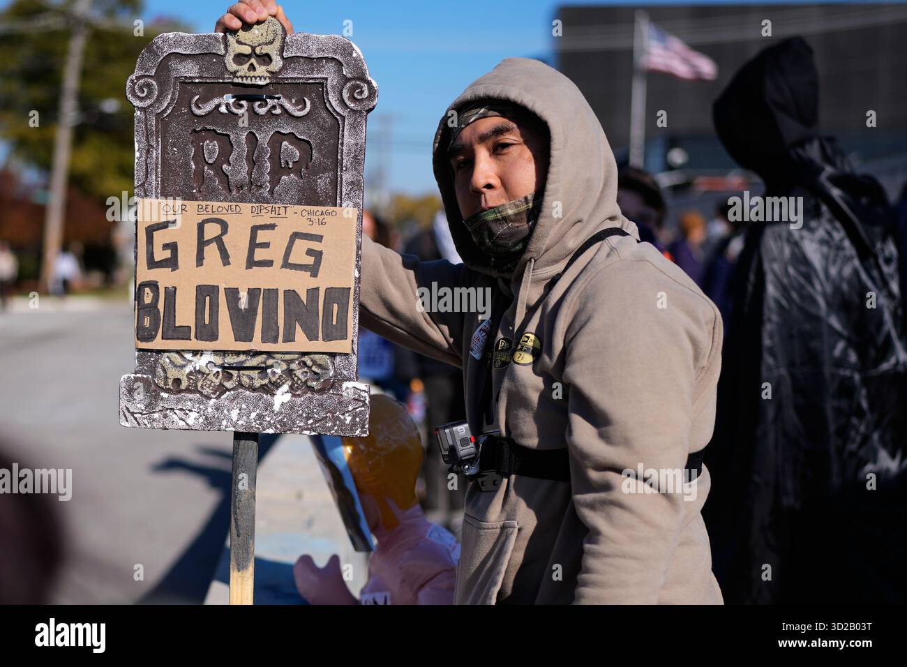 Protesters gather outside an ICE processing facility in the Chicago ...