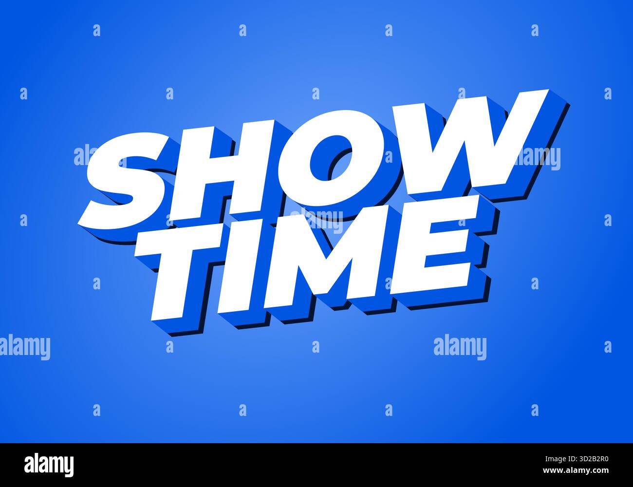 Show time. Bright 3D lettering effect with strong contrast and playful ...