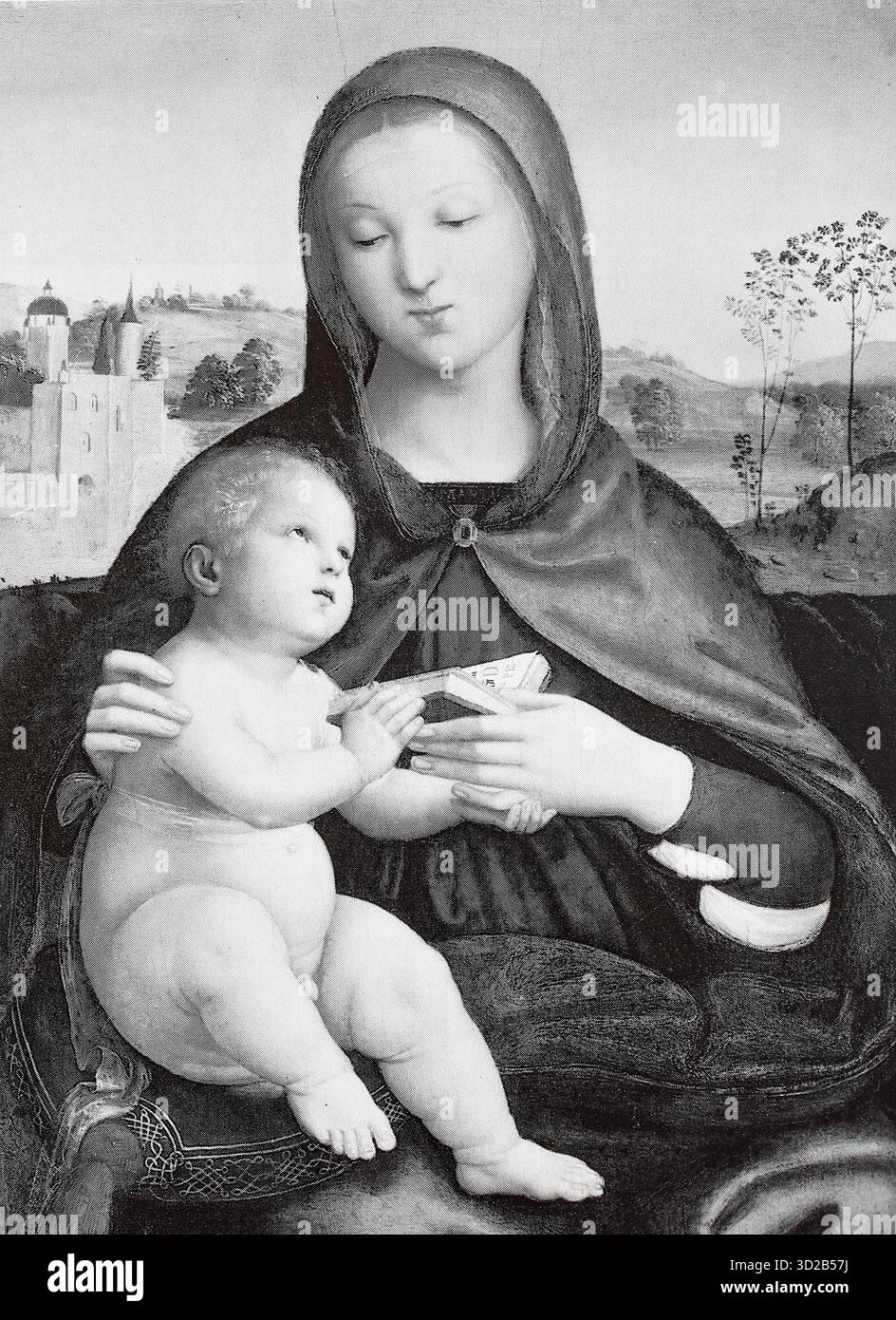 Raphael Madonna And Child With Book Madonna And Child, The Tempi