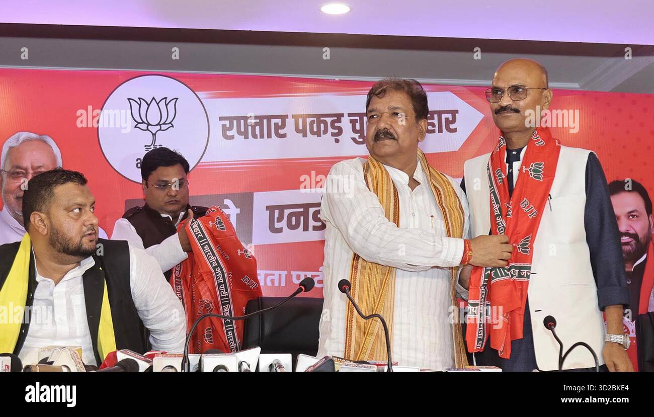 Patna, India. 31st Oct, 2025. PATNA, INDIA - OCTOBER 31: Bihar BJP ...