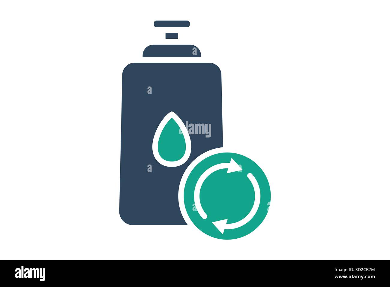 Reusable water bottle icon. solid icon style. icon related to sustainable. recycling elements vector illustration Stock Vector