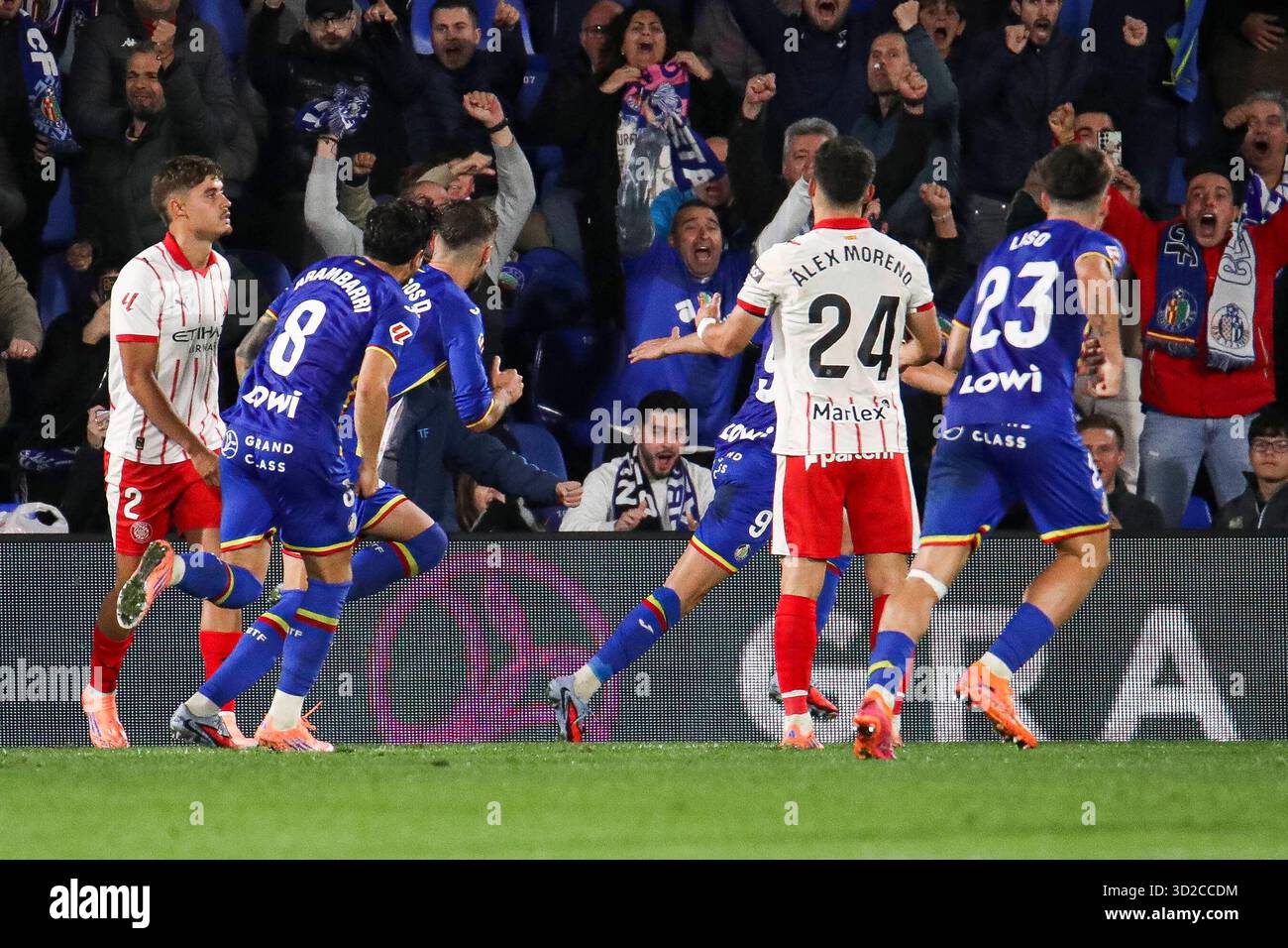 Spanish La Liga EA Sports soccer match Getafe vs Girona at Coliseum ...