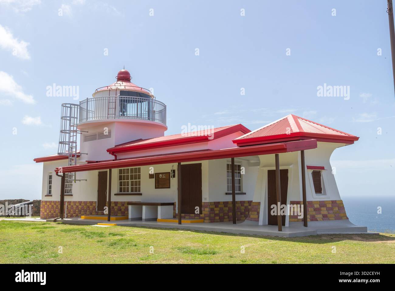 The lighthouse at Fort King George overlooking Scarborough and the ...