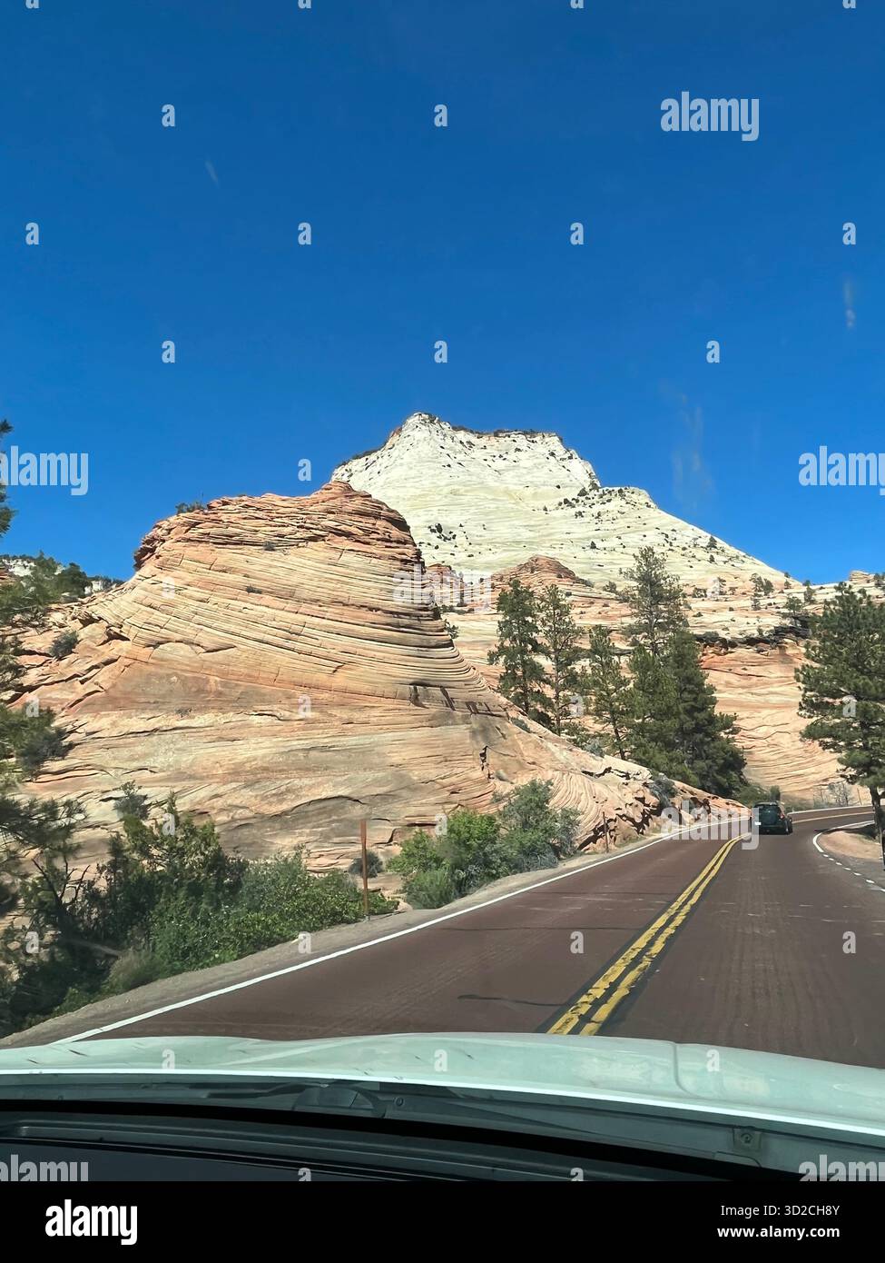 Mountain scenery and roads in Zion National Park, Utah, USA - Smartphone Captured Stock Image