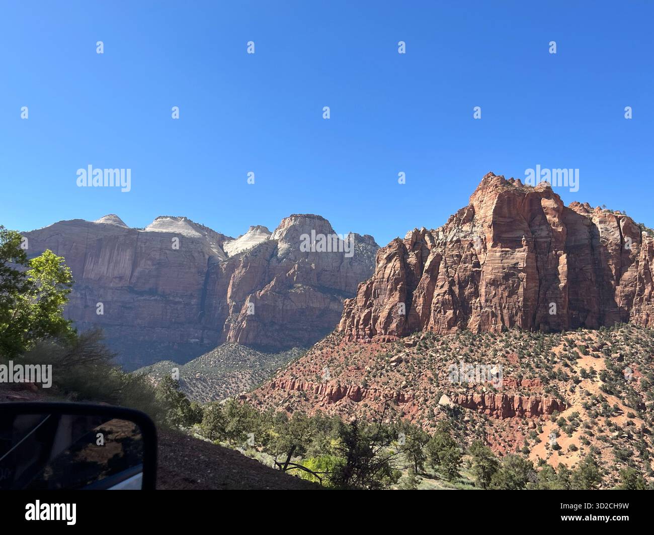 Mountain scenery and roads in Zion National Park, Utah, USA - Smartphone Captured Stock Image