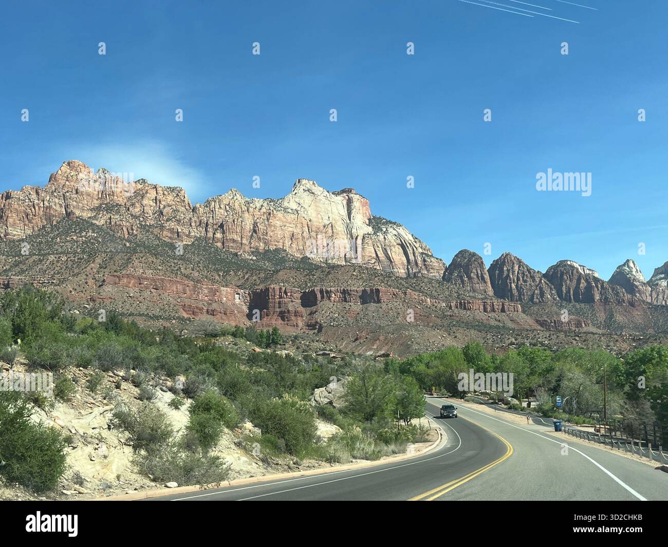 Scenic red rock formations in Zion National Park, Utah, USA - Smartphone Captured Stock Image