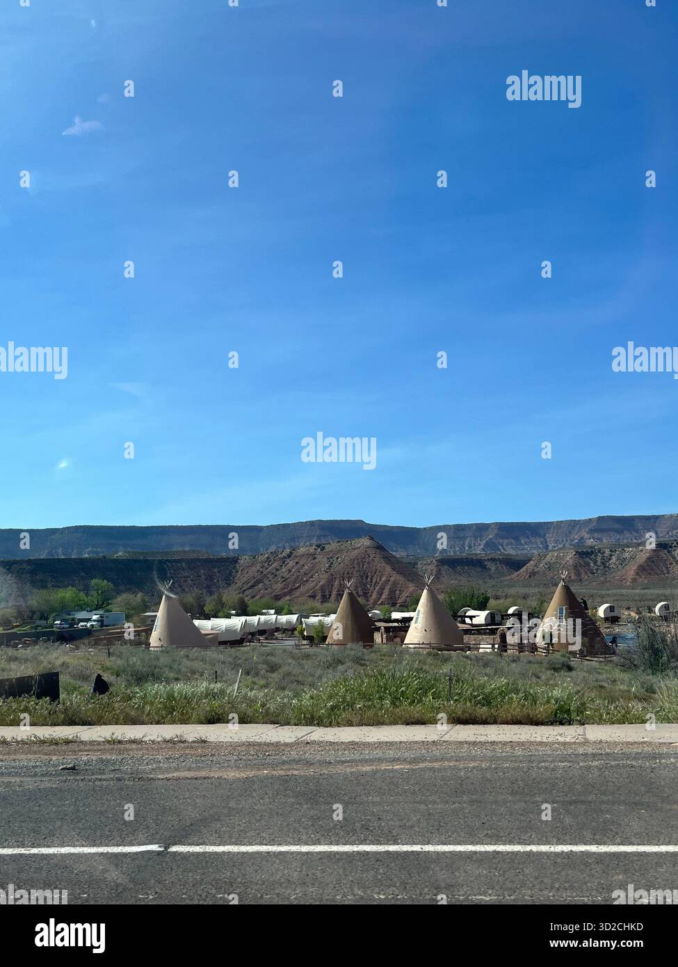Scenic red rock formations in Zion National Park, Utah, USA - Smartphone Captured Stock Image
