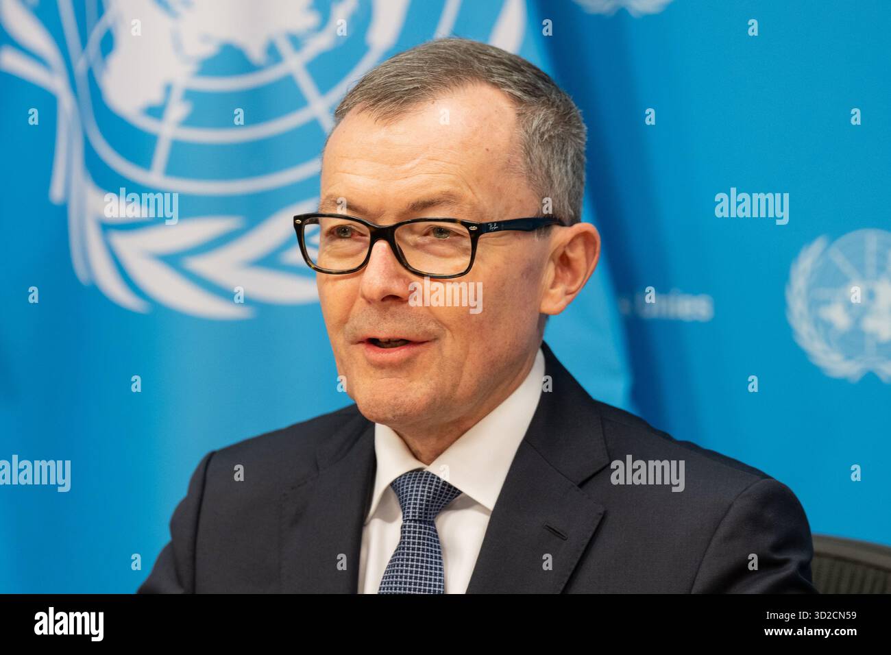 New York, United States. 31st Oct, 2025. Ambassador Jürg Lauber, President of the Human Rights Council speaks to the press at UN Headquarters. (Photo by Lev Radin/Pacific Press) Credit: Pacific Press Media Production Corp./Alamy Live News Stock Photo