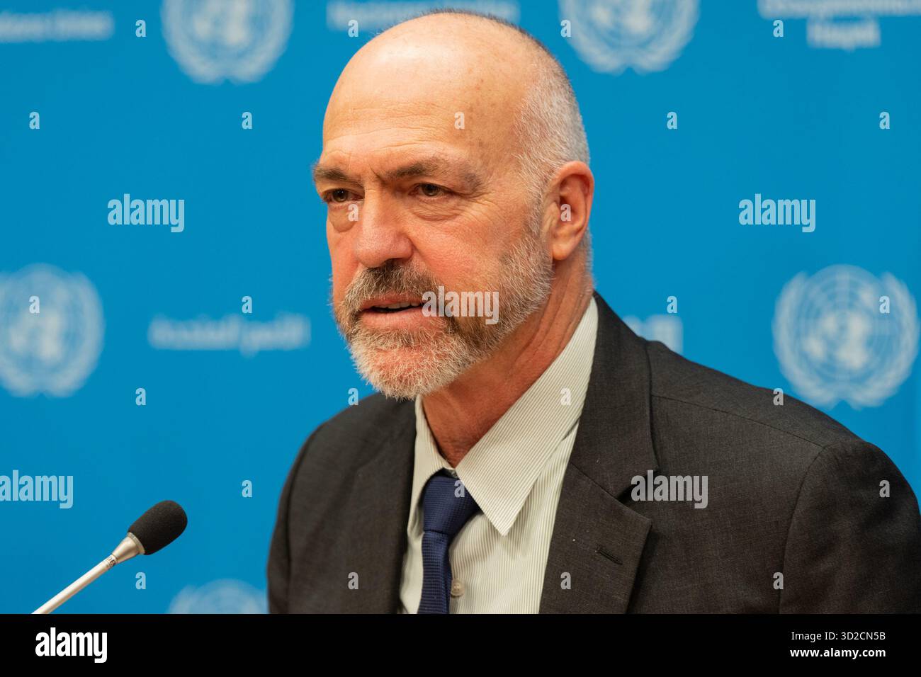 New York, United States. 31st Oct, 2025. Guest speaker Nicholas Koumjian, Head of Independent Investigative Mechanism for Myanmar at the press briefing at UN Headquarters. (Photo by Lev Radin/Pacific Press) Credit: Pacific Press Media Production Corp./Alamy Live News Stock Photo
