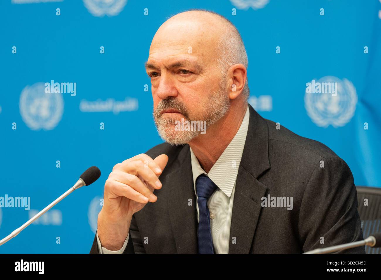 New York, United States. 31st Oct, 2025. Guest speaker Nicholas Koumjian, Head of Independent Investigative Mechanism for Myanmar at the press briefing at UN Headquarters. (Photo by Lev Radin/Pacific Press) Credit: Pacific Press Media Production Corp./Alamy Live News Stock Photo
