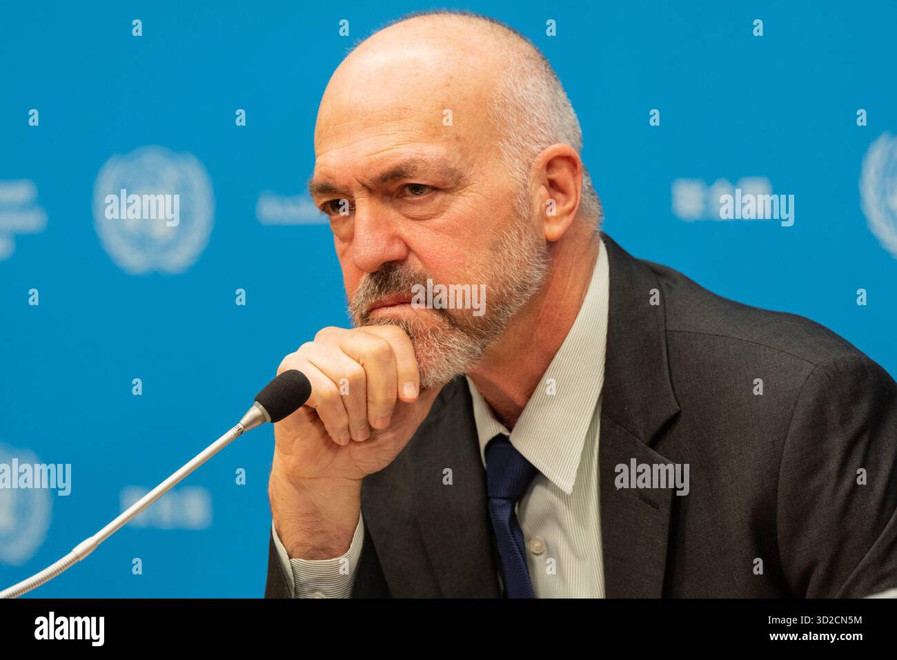 New York, United States. 31st Oct, 2025. Guest speaker Nicholas Koumjian, Head of Independent Investigative Mechanism for Myanmar at the press briefing at UN Headquarters. (Photo by Lev Radin/Pacific Press) Credit: Pacific Press Media Production Corp./Alamy Live News Stock Photo