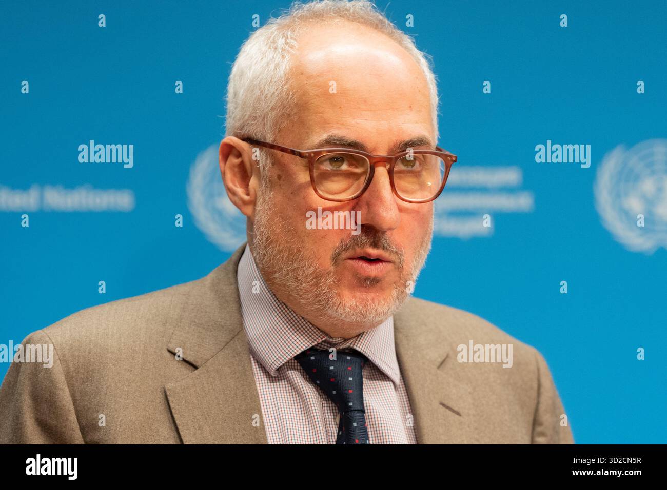 New York, United States. 31st Oct, 2025. Stephane Dujarric, spokesperson for the Secretary-General moderates press briefing at UN Headquarters. (Photo by Lev Radin/Pacific Press) Credit: Pacific Press Media Production Corp./Alamy Live News Stock Photo