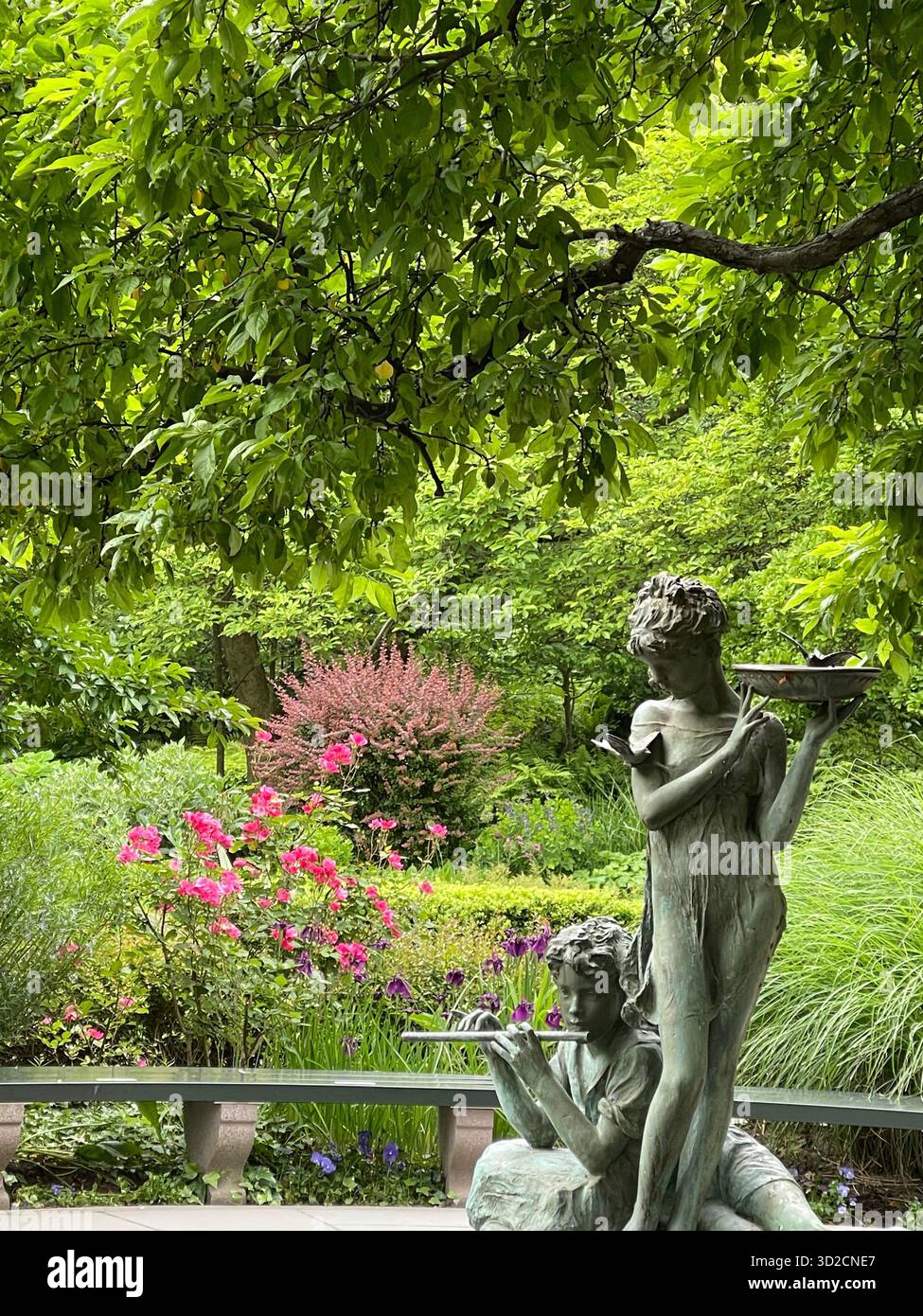 The Burnett Fountain in Central Park’s Conservatory Garden - Smartphone Captured Stock Image