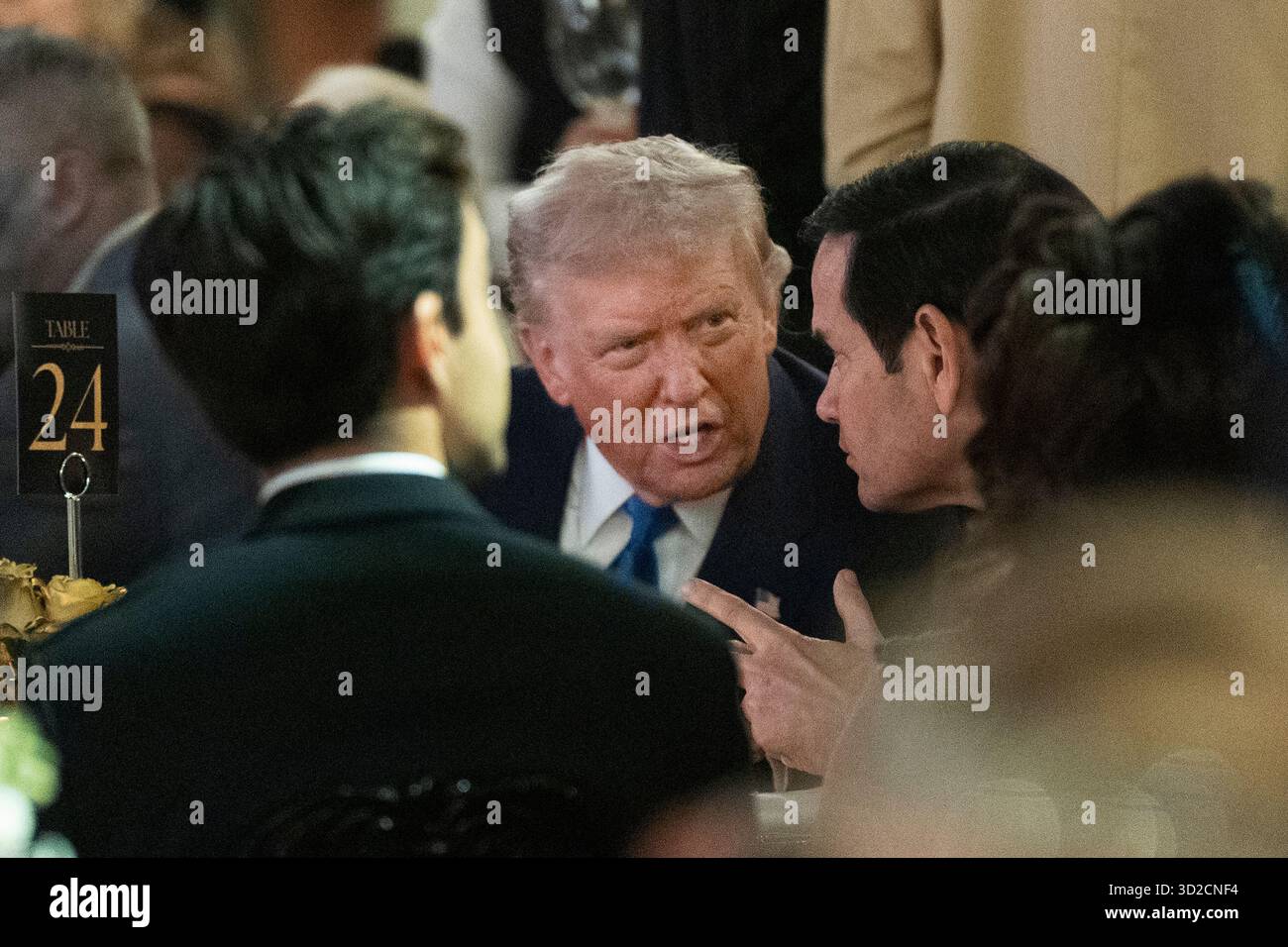 President Donald Trump is joined by Secretary of State Marco Rubio at a ...